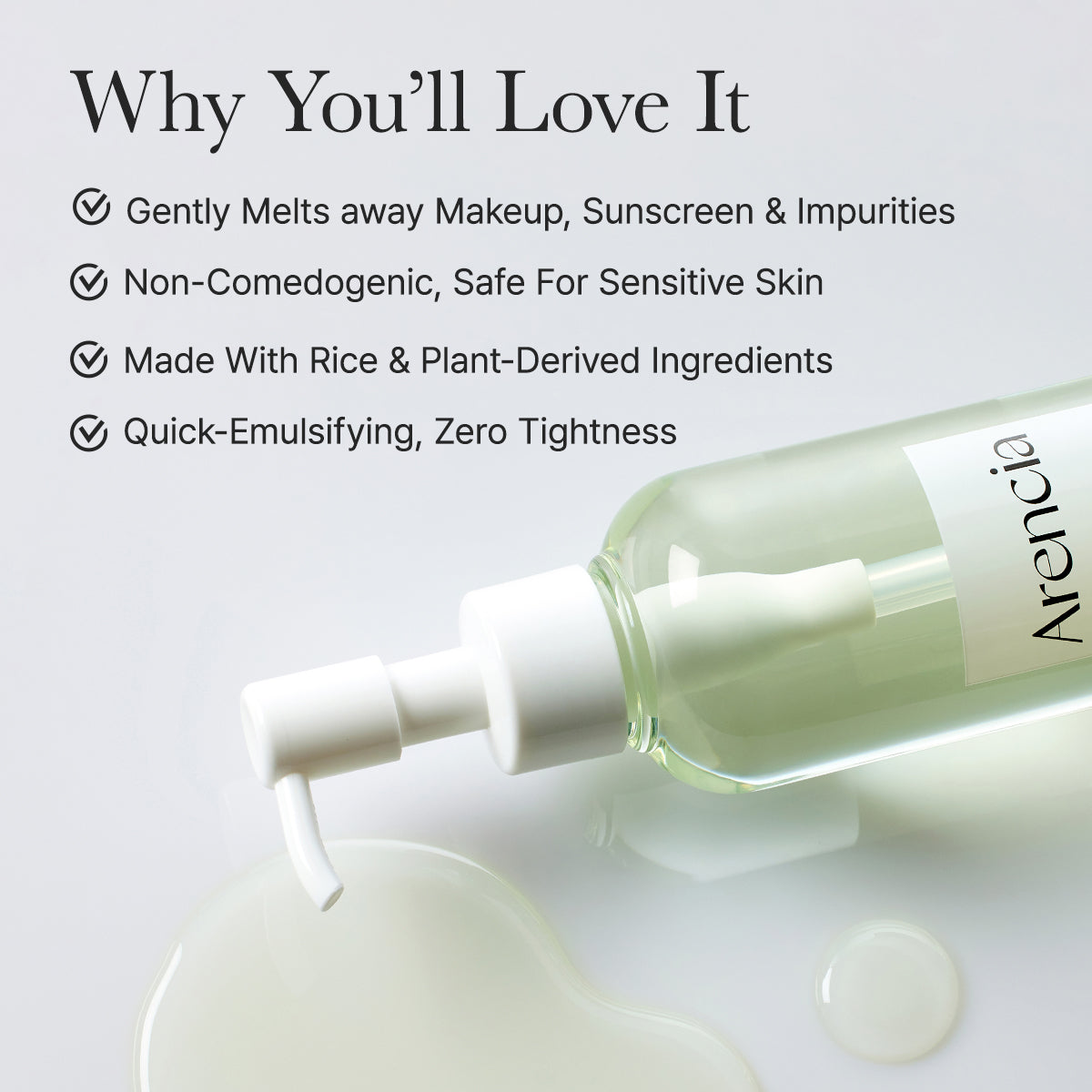 Arencia Pore Melt Mochi Cleansing Oil application