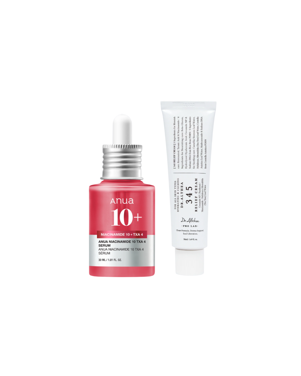 [ثنائي البشرة الصافية] سيروم  نياسيناميد Anua 10+ + كريم 345 المهدئ | مجموعة تهدئة وإصلاح حاجز البشرة