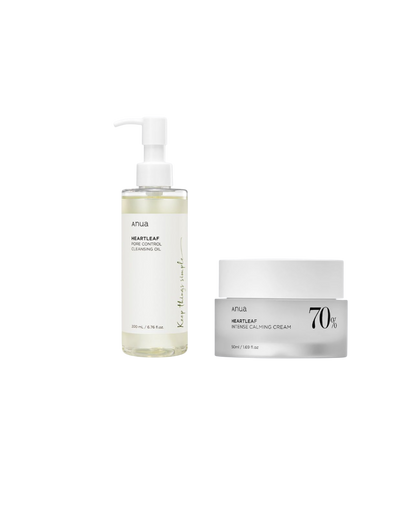 [ثنائي تهدئة البشرة وتنظيف المسام] زيت تنظيف أنوا هارتليف + كريم هارتليف 70% المهدئ