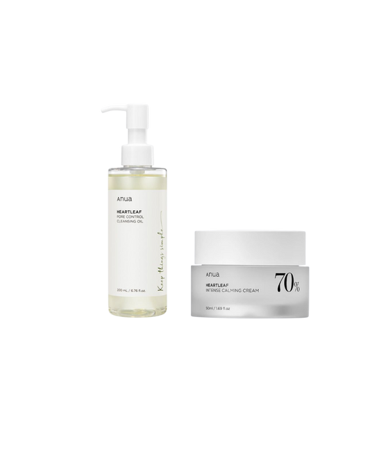 [Calming & Pore Care Duo] Anua Heartleaf Cleansing Oil + Heartleaf 70% Intense Calming Cream