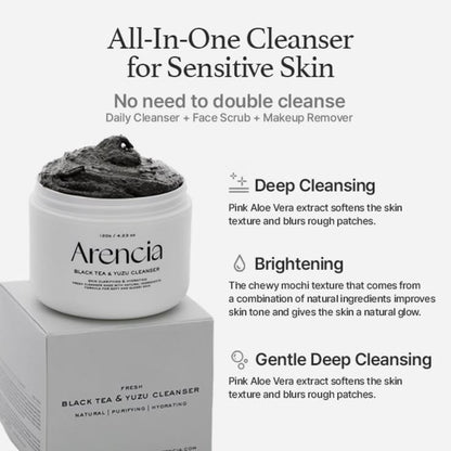 Arencia Fresh Black Tea Rice Mochi Cleanser
