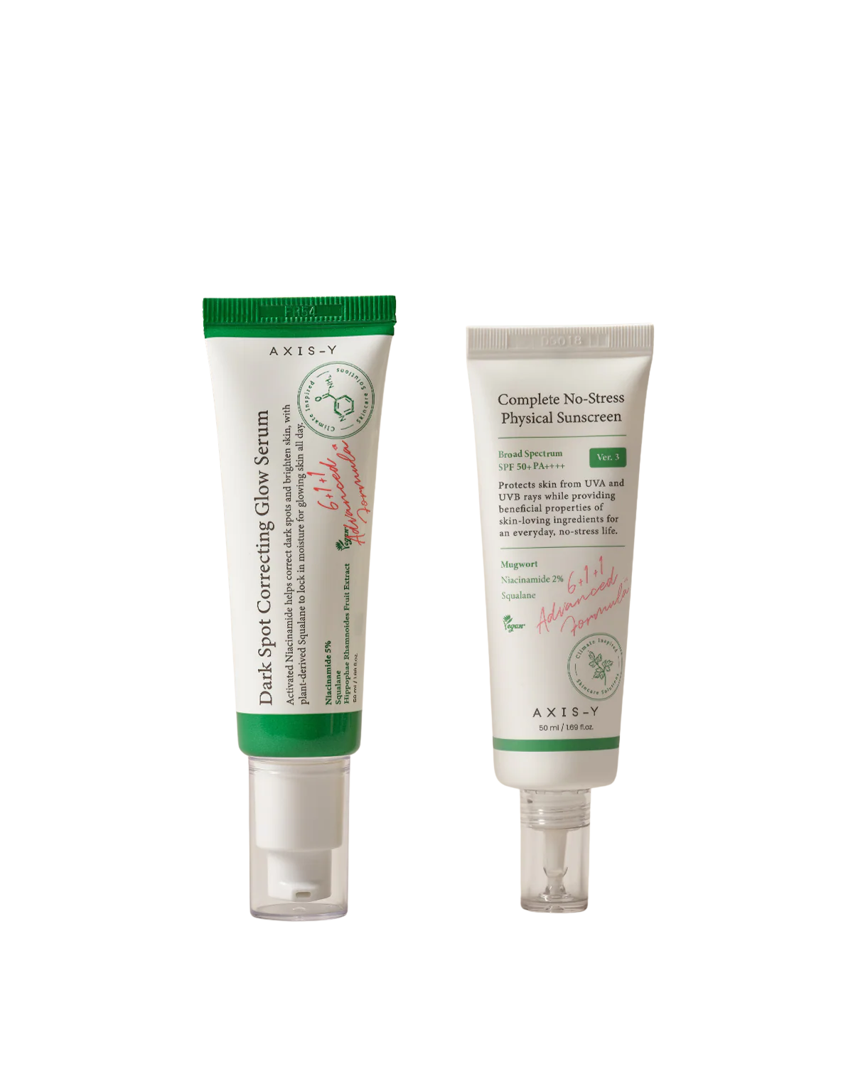 [ثنائي الإشراقة وحماية الشمس] AXIS‑Y Glow & Protect – سيروم تفتيح + واقي شمس يومي